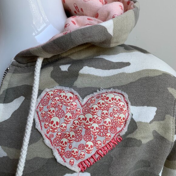 Billabong camouflage camo heart hoodie sweater - Picture 5 of 10